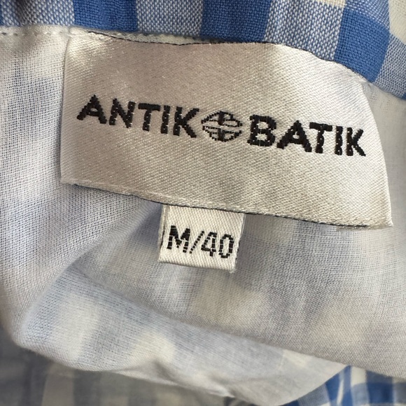 Antik Batik Patty Gingham Cotton Shorts in Light Blue Size M/40 - Picture 4 of 4